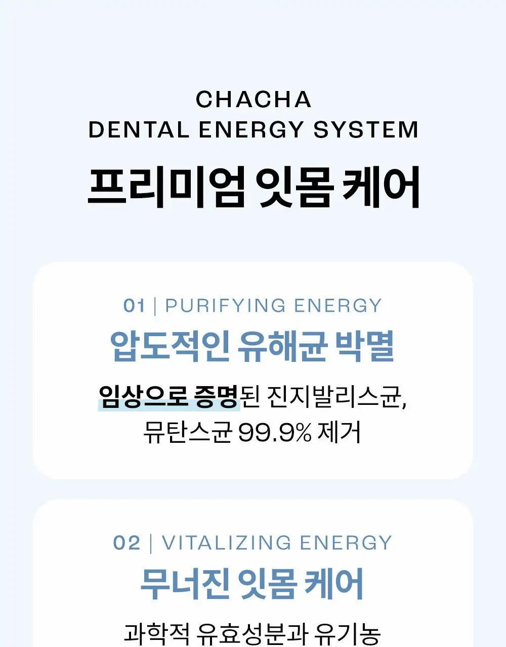 [진지발리스균 99.9%제거] 언파 차차 에너지 잇몸 치약 (100g) 상세페이지 5